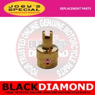 JOEY SPECIAL - SLOTTED HEAD VALVE STEM CAP WITH REMOVER TOOL - MOTORCYCLE, CAR - GOLD COLOR