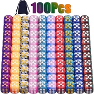 12mm Dice 6 Sided D6 Game Dice 100/50/30/10Pcs Random Colors Two Tone Round Corner Dices Teaching Ma