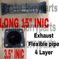 LORRY Exhaust Flexible Pipe 4Layer 3.5"INCI X 15"INCI For Truck NISSN UD PKD211 PKC311 CW520 RF9 RE9