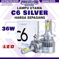 LED HEADLIGHT C6 SILVER 36 WATT FOR CAR MOTORCYCLE H1/H3/H4/H7/H11/HB3/HB4