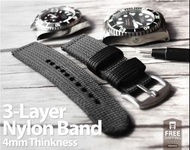 🇭🇰 包郵 🚚 20mm 21mm 22mm 23mm 24mm  PANERAI PRIMRIA [特別加厚] 軍用品黑色尼龍錶帶 THICK NYLON WATCH BANDS 適用 : Role