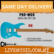 Charvel Pro-Mod DK24 HH 2PT Electric Guitar, Caramelized Maple FB, Matte Blue Frost