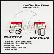 Honda Civic SR4 SO4 Civic 1.7 S5A Stream 1.7 S7A RN3 City SX8 Spool Valve Filter O Ring & Solenoid G