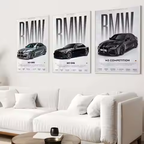 f-Famous c- Cars M3 M4 Classic Movie Posters HD Quality Poster Wall Art Painting Study Nordic Home D