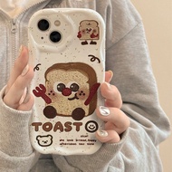 Cute Toast Bread Case Samsung S25FE S24 S25 J7Prime M34 M14 M15 F34 S23FE S21FE S20FE S22 S23 S21Ult