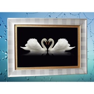 Double Swan Photo Frame Silver + Gold External Size 17x23 Inches (12x18 Inches) Light-Blocking Glass