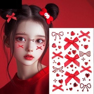 QQMALL Face Gem Sticker, Sparkling Bowknot 3D Rhinestone Sticker, Safe Self-adhesive Waterproof Y2K 