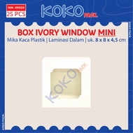 MINI Ivory Window Snack Box, size 8x8x4.5 cm, Internal Lamination | Macaroni Schotel Food Box Cake B
