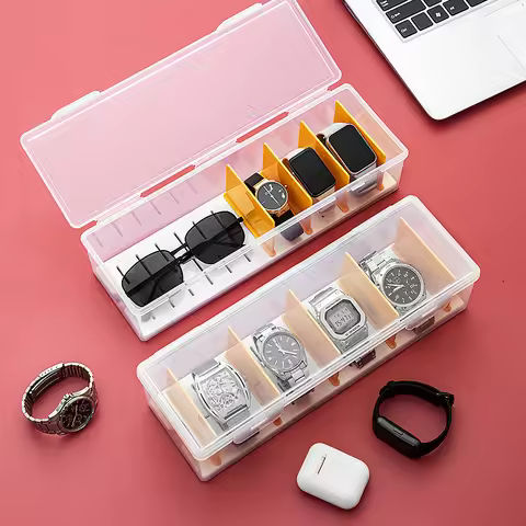 PP Watch Storage Box Transparent Smart Bracelet Storage Box Portable Aluminum Box