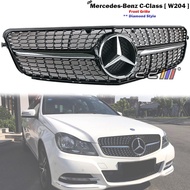 Front Black Diamond Grille For Mercedes Benz W204 C-Class C280 C300 C350 2007-14