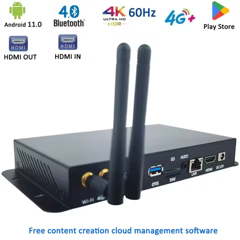 RK3588 RK3566 RK3576 Android 4K UHD HD-MI 4G GPS Module TV Box With 4+64G Wide Area Network CMS Digi