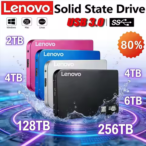 Lenovo 256TB High-speed 4TB 8TB 16TB SSD Portable External Solid State Hard Drive USB3.0 Interface 1