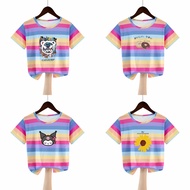 kids waffle tee Bergaya Kanak-kanak Baju T Budak lelaki kecil Budak perempuan usia sekolah Sentuhan 