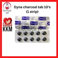 Dyna Charcoal 250mg Tablet 10S -Diarrhoea / Ubat Cirit Birit/ Keracunan/ Angin/ Perut Kembung