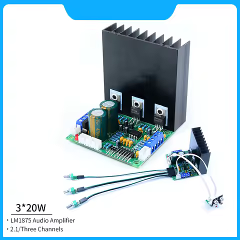 20W LM1875 2.1 Audio Amplifier Board Three Channels Bass Treble Sound Control Power Amplifiers
