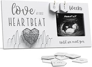 Baby Sonogram Picture Frame with Countdown Weeks - Standard 4"x3" Ultrasound Photo - Pregnancy Annou
