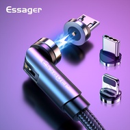 Essager 540 xoay Cáp Micro USB Loại C Cáp cho Iphone Android sạc nhanh sạc cáp điện thoại cuộn dây