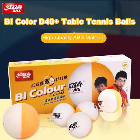 DHS BI Color D40+ Table Tennis Balls ABS New Material Seamed Ping Pong Balls CTTA Approved 10 Pcs Pe