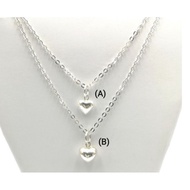 PGS 7mm8mm Silver 925 Loket Heart Shape Mini Cute Vintage Minimalist Necklace Tak Karat