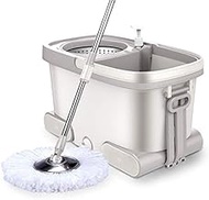 Rotating Mop to Increase Thickening Bucket Free Hand Washing Home Top Automatic Tow Dry Wet Dual-use Automatic Drying (Color : Silver) Anniversary