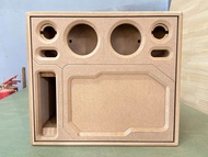 ตู้แบนพาส8นิ้วกระแทกข้าง(ลมหลังดอก)กลาง4นิ้ว"แหลม3นิ้ว" ห้องซับแยก ไม้MDF15มิล ใส่ดอกDM สเปคแม่เหล็ก