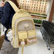 INS Style Ita Backpack for Girls, Large Capacity Transparent Backpack for Students School Bag Versat
