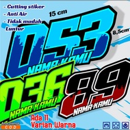 Racing Number Sticker Size 15x8.5 Cm, Custom Racing Number Sticker