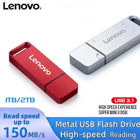 Lenovo Mini High-Speed OTG Flash Drive Metal USB Stick Durable Portable Storage 2TB/1TB/512GB/256GB/