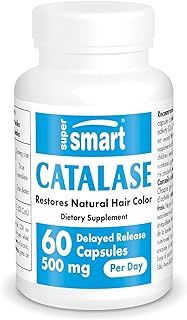 Supersmart - Catalase 500 mg Per Day - Natural Enzyme - Anti Aging - Increase Longevity - Restore Hair Color &amp; Protect DNA | Non-GMO &amp; Gluten Free - 60 DR Capsules