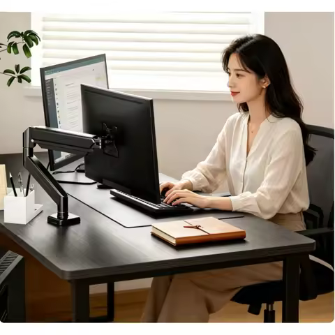 Universal Single Monitor Desk Mount Bracket Adjustable Computer Screen Stand Fit Up To 32 Inch 19.8L