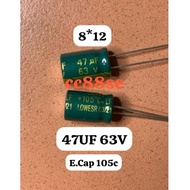 47UF 63V ELECTROLYTIC CAPACITOR 8*12 105°c