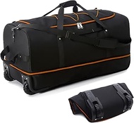 32” Foldable Duffel Bag with 2 Wheels,110L 140L Expandable Rolling Travel Bag with Multiple compartm