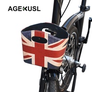 AGEKUSL Bike Front Rack Bags Union Jack basket U-basket For Brompton Bicycle