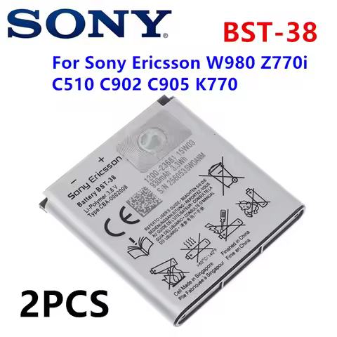 2pcs /lot BST-38 Battery For Sony Ericsson W980 Z770i C510 C902 C905 K770 930mAh