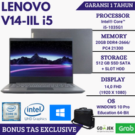 LAPTOP LENOVO V14-IIL i5 GEN 10 RAM 20GB SSD 512GB LAYAR 14"FHD ARABIC KEY WINDOWS 10