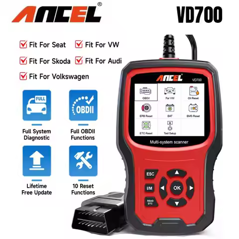 Professional OBD2 Scanner for VW for Audi for Seat for Skoda Oil EPB SAS TPMS Reset ANCEL VD700 Full