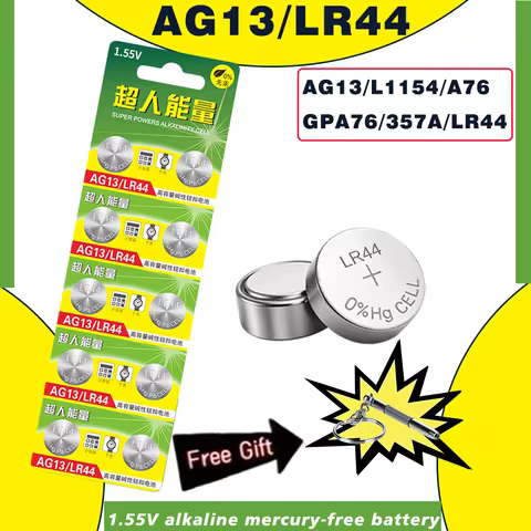 5-50pcs High Capacity LR44 Batteries L1154F AG13 SR44 A76 Premium Alkaline Battery 1.5V Button Coin 