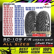 TAYAR MOTORSIKAL DELI SWALLOW SC109 URBAN GRIP TUBELESS TYRE 350,60,70,80,90,100,110,120,130,140,150