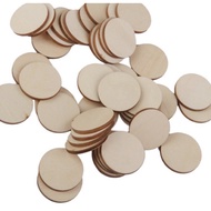 Set 100 Miếng Gỗ Tròn Bằng Gỗ Plywood Dày 3mm Size 12345cm