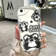 HP Casing For VIVO Y71 Y71i Case Casing Bear Graffiti pole HP Casing Silicone Softcase Cream Contain
