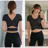 Yrchn Top Sportswear - Backless Cross Top Pilates Gym Sport