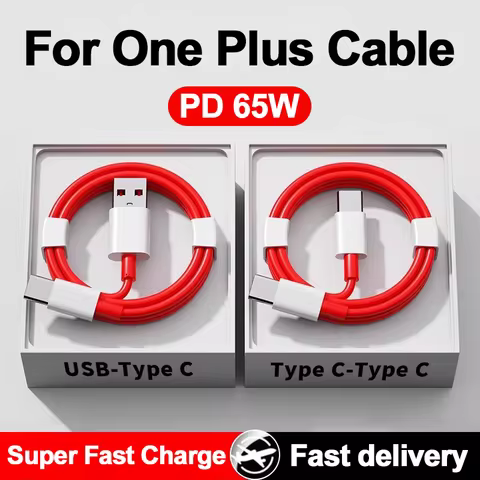 PD 65W For Oneplus USB Type C to Type C Super Fast Charging Data Cable For 12 11 10 Pro 9 10T 9R 8T 