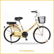 🔥พร้อมส่ง🔥จักรยานแม่บ้าน 24นิ้ว CROCODILE จระเข้ แข็งแรง หนา จักรยานผู้ใหญ่ รถจักรยานแม่บ้าน จักรยานจระเข้ จักรยาน