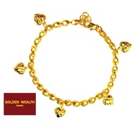 🎊916 Gold Dangle Bracelet /Gelang Tangan Gantung Emas 916 黃金手链