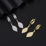 s999 sterling silver leaf earrings, ins light luxury style women's leaf earrings,silver earring,earr
