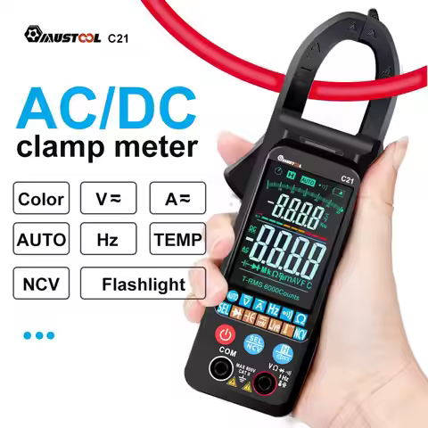 Mustool C21 Clamp Meter Digital Multimeter 6000 Count Ammeter DC/AC Current Voltage Tester Car Amp H