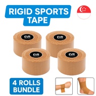 Rigid Sports Tape (4xBrown/4xWhite) | High Adhesion | Joint Support | Ankle Knee Wrist Strapping | 3