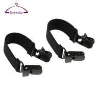 deevoka Adjustable Elastic Women Stirrups Boot Straps Pant Clips Ankle Straps Black