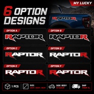 Raptor Sticker Body Side Door Car Decal Pelekat 4x4 Ford Ranger F150 F150 F250
