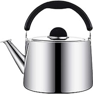 Home Office Kettle Stove Top Whistle Kettle Tea Kettle Stainless Steel for Stove Ergonomic Heat-Resistant Handle Silver Tea Kettle Kitchenaid Camping Kettle (Color : Silver, Size : 4L)